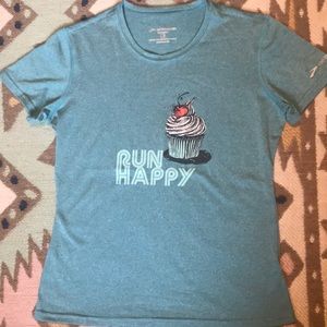 Brooks dry fit “Run Happy” shirt